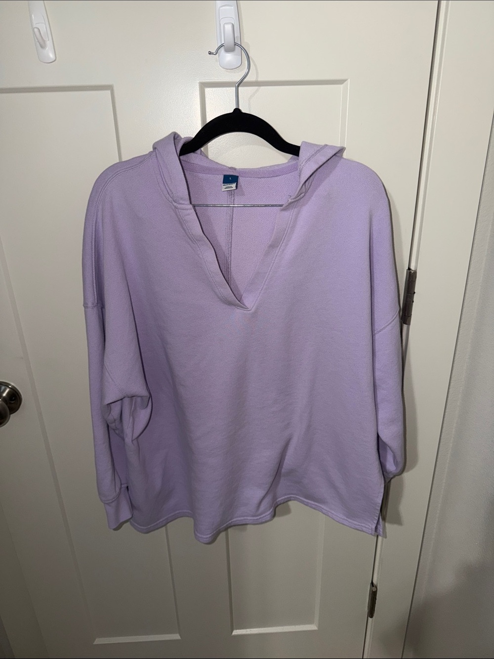 Old Navy Lavender Hooded V-Neck Pullover Sweatshirt